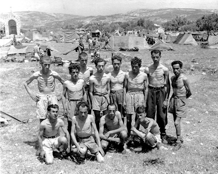 Starving Italian POWs