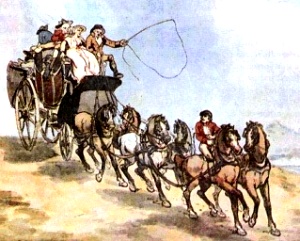 Coach sketch by Rowlandson Coach