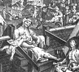 a detail from Hogarth's engraving, published in 1751 Gin Lane