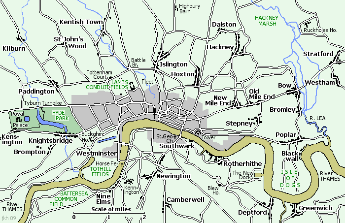 map of London in 1746