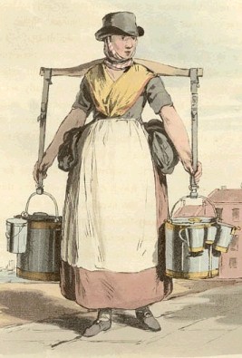 Cowkeeper's milkmaid in the 1820s