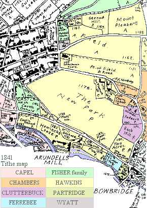 detail from the 1841 Tithe Map re-drawn by Geoff Gwatkin and reproduced here with his consent 1841 Stroud Tithe map