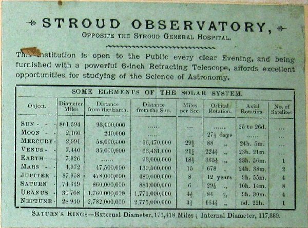 Stroud Observatory hours flyer