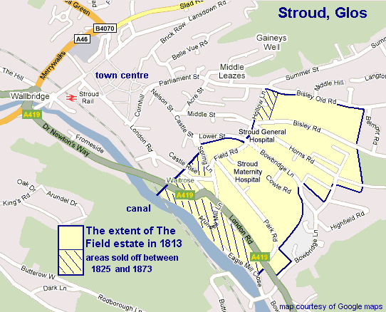 map of Field Estate and Stroud