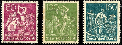 German workers on stamps, 1921