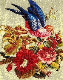 Berlin work - woollen embroidery on canvas Berlin embroidery