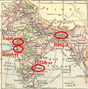 EIC bases in India