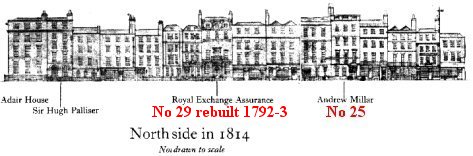Pall Mall, north side, in 1814 Pall Mall north side