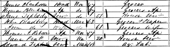 1861 census for Edward Tiplady