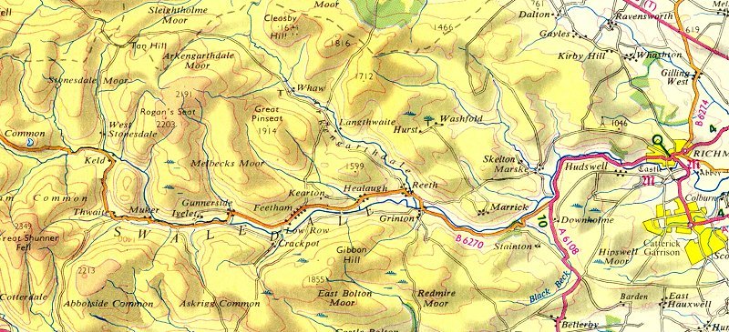 OS map of Swaledale