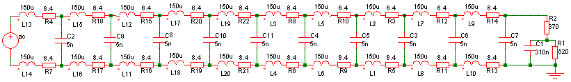 10-section model used in the simulation