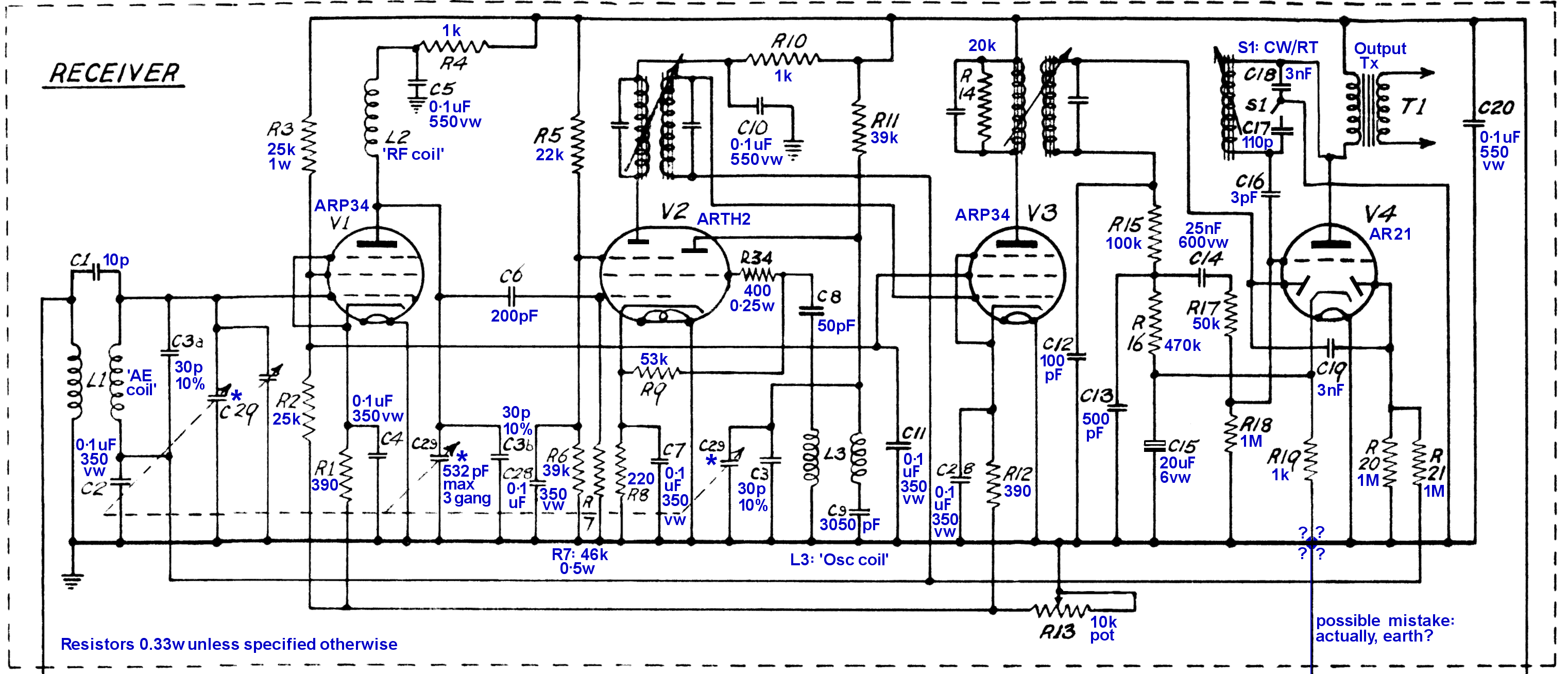 Wireless Set A receiver circuit diagram