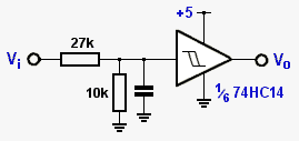 Schmitt trigger circuit using IC