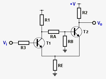 Schmitt trigger circuit using two transistors