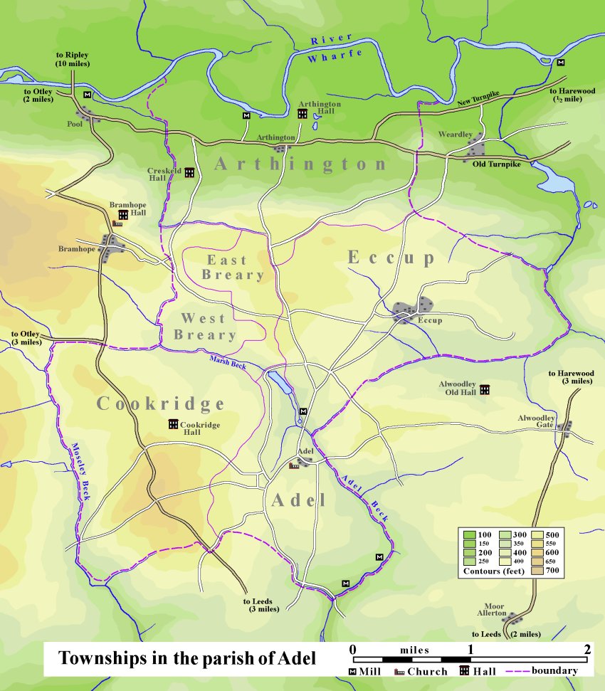 map of townships in the parish of Adel