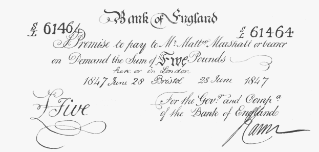 5 Bank of England banknote