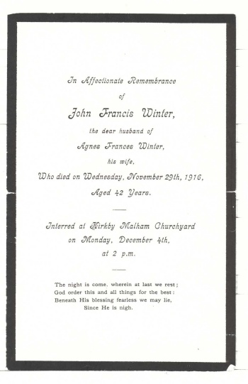 Winter JohnF  funeral card