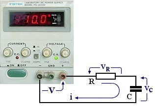 charging C via R from a power supply