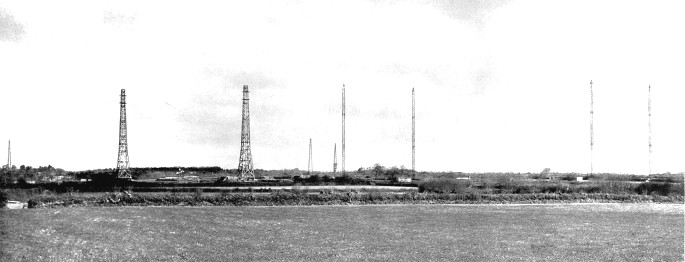 Chain Home station radar transmitter and receiver towers