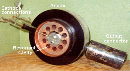 cavity magnetron with cover removed