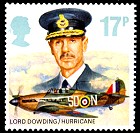 stamp showing Dowding and a Hurricane
