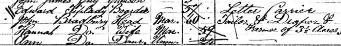 1871 census for Edward Tiplady