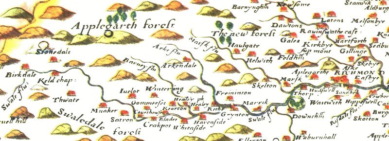 Saxton's map of Yorkshire 1577