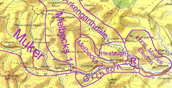 Swaledale census boundaries map