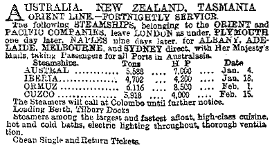 Australia Migration ad 1888