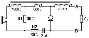 telephone type 330 anti-sidetone induction coil (ASTIC) circuit simplified