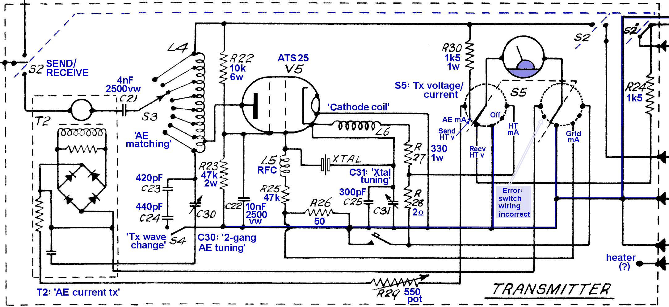 Wireless Set A transmitter circuit diagram